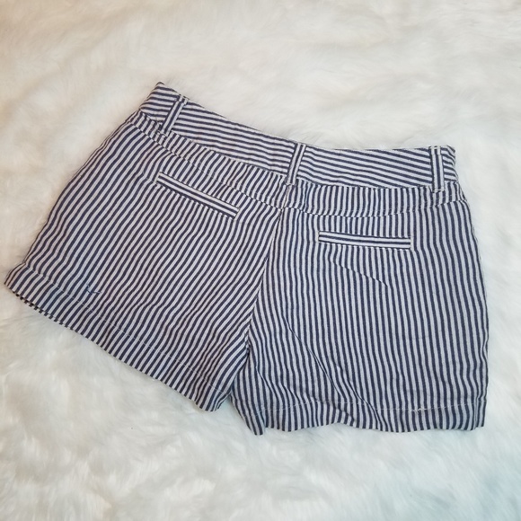 Cynthia Rowley Linen Railroad Blue Striped Size 6 - Picture 2 of 4